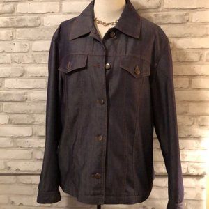 Utex Designs light lined denim jacket medium button front fall layered look